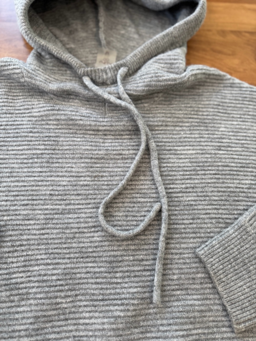 Calia Gray Ribbed Hooded Women’s Cropped Sweater Size Medium - Picture 4 of 10
